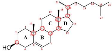 chiral centers in cholesterol